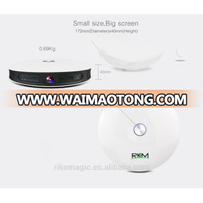 RKM R3 Portable DLP Projector TV 2G 32G HD IN Keystone Correction 12000mA battery touch pad for Home Theater Cinema